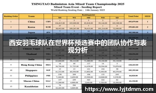 西安羽毛球队在世界杯预选赛中的团队协作与表现分析