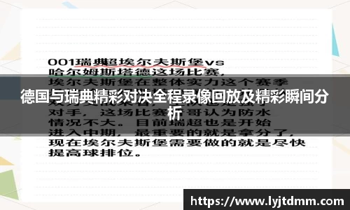 德国与瑞典精彩对决全程录像回放及精彩瞬间分析